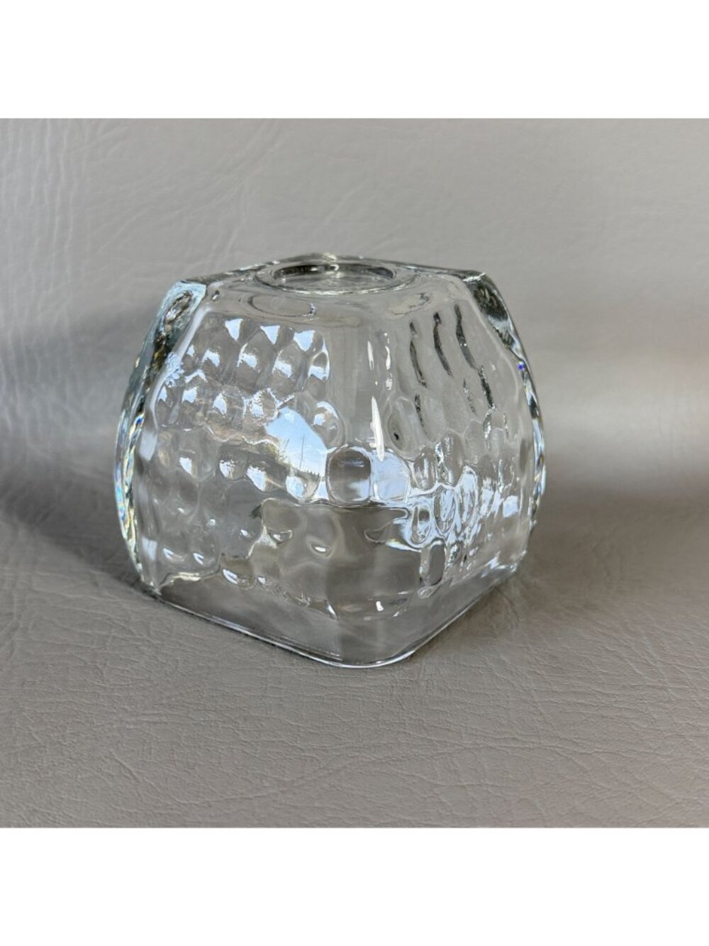 Vintage PartyLite Clear Square Pebble Glass Votive Candle Holder 3.5" - Picture 6 of 10